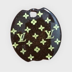 Louis Vuitton Black and Gold Floral Charm
